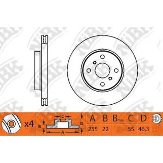 Диск тормозной NiBK RN1309 фото