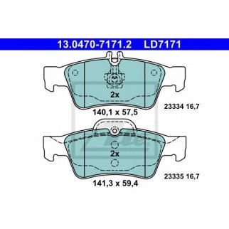 Колодки тормозные задние дисковые к-кт ATE 13.0470-7171.2 фото