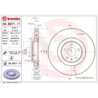 Диск тормозной brembo 09.B971.11 фото