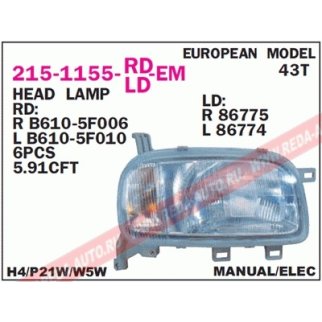 Фара передн прав с ЭК NISSAN: MICRA 93-97 фото