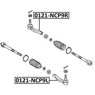Наконечник рулевой правый ASVA 0121-NCP9R фото