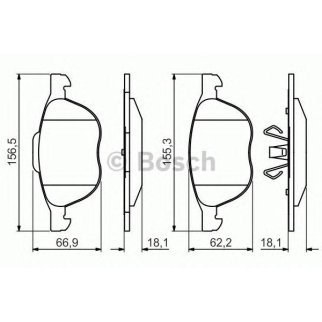 Колодки тормозные передние к-кт BOSCH 0 986 495 215 фото