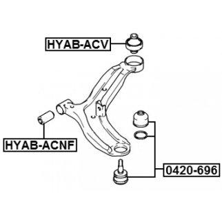 Сайлентблок передний подвески FEBEST HYAB-ACNF фото 2
