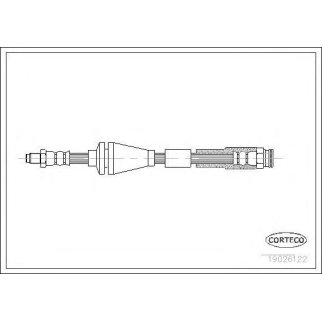 Шланг тормозной FIAT: PUNTO 1.2 16V 80/1.2 60/1.2 Natural Power/1.3 JTD 16V/1.4/1.8 130 HGT/1.9 DS 60/1.9 JTD/1.9 JTD 80 99-, PUNTO Van 1.2 60/1.3 JTD/1.9 D 60/1.9 J фото