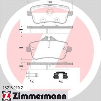 Колодки тормозные к-кт Zimmermann 25215.190.2 фото