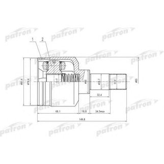 ШРУС внутр лев к-кт [A:24, B:34, С:40] PEUGEOT: 307 1.6/2.0/2.0HDi 90, 406 1.8/2.0, CITROEN: C5 1.6HDI фото