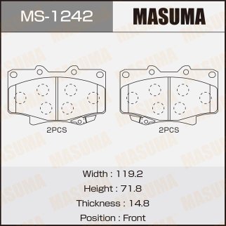 Колодки тормозные передние к-кт Masuma MS-1242 фото
