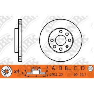 Диск тормозной передний для Opel Corsa C 9195985 фото