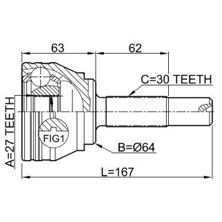 Шрус наружный 27x64x30 фото 2