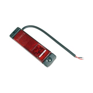 87-33544-SX_фонарь габаритный !красный прямоугольный LED, 24V, 130x32 без кронштейна Universal фото 2