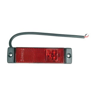 87-33544-SX_фонарь габаритный !красный прямоугольный LED, 24V, 130x32 без кронштейна Universal фото