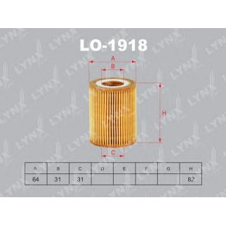 Фильтр масляный LYNXauto LO1918 фото