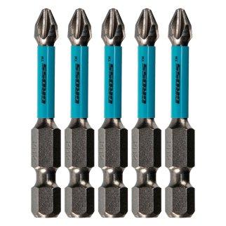 Набор бит торсионных PH2x50 мм, для ударных шуруповертов (5 шт.) GROSS фото