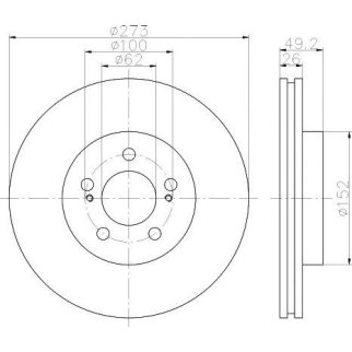 Диск тормозной передний вентилируемый TEXTAR 92163703 фото