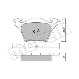 Колодки тормозные к-кт metelli 22-0574-0 фото