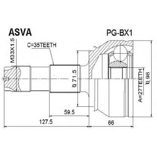 ШРУС НАРУЖНЫЙ 27x72x35 фото