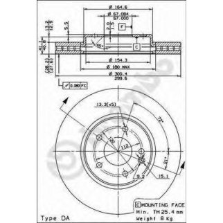 Диск тормозной brembo 09.8304.11 фото