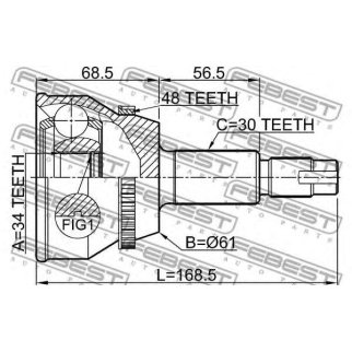 ШРУС НАРУЖНЫЙ34X61X30 (FEBEST) фото
