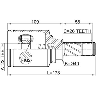ШРУС ВНУТРЕННИЙ ЛЕВЫЙ 22X40X26 фото 2