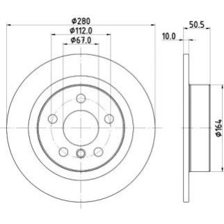 Диск тормозной задний Hella 8DD 355 122-661 фото