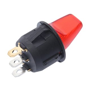 Выключатель клавишный круглый 12V 16А ON-OFF красный с подсветкой REXANT фото 1