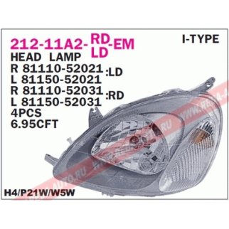 Фара правая DEPO 212-11A2R-LD-EM фото