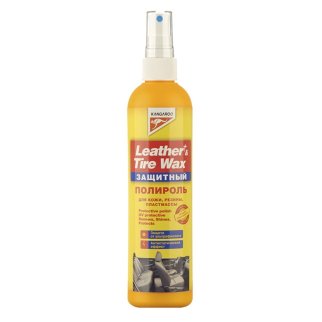 Полироль защитный (кож.,рез.,пласт.) Leather&Tire wax Protectant,300мл KANGAROO фото