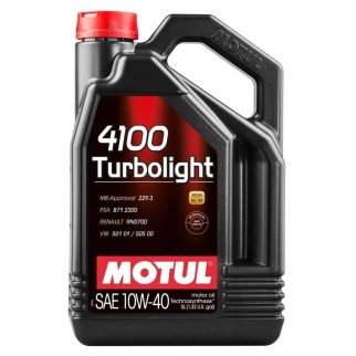 Масло моторное Motul 4100 Turbolight 10W-40 полусинтетическое 5 л 113214 фото