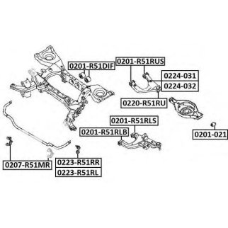 Сайлентблок ASVA 0201-R51RUS фото
