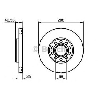 Диск тормозной VW Passat (97-05) AUDI 100,A4,A6 SKODA Superb (01-) передний (1шт.) BOSCH фото