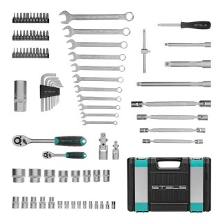 Набор инструмента 1/2" 1/4" пластиковый кейс 88пр. STELS фото 2