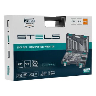 Набор инструмента 1/2" 1/4" пластиковый кейс 88пр. STELS фото 22