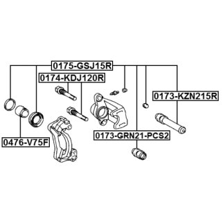 Пыльник втулки направляющей суппорта тормозного заднего LEXUS GX470 UZJ120 2002.11-2009.08 FEBEST 0173-KZN215R фото 2
