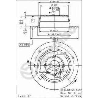 Диск тормозной brembo 08.5559.10 фото
