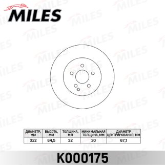 Диск тормозной передний D322мм. MERCEDES W204 07-/W212 09- SPORT (TRW DF4862S) K000175 фото