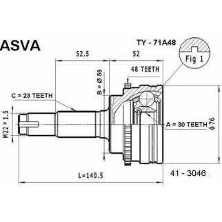 ШРУС НАРУЖНЫЙ 30x56x23 фото