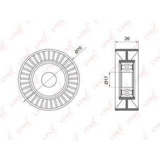 Ролик дополнительный руч. ремня LYNXauto PB-7005 фото