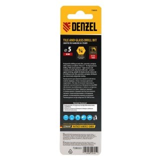 Сверло по керамической плитке 5 мм, крестовая пластина, 6-гр. хвостовик// Denzel фото 4
