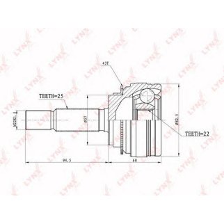 ШРУС наружный LYNXauto CO3657A фото