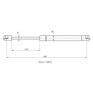 Газовый упор багажника TRIALLI GS 1810 фото 2
