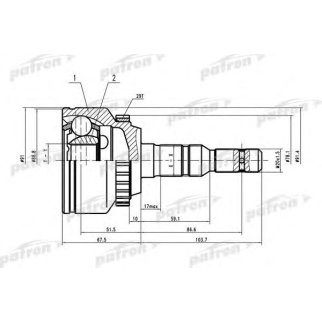 ШРУС наружн к-кт 33x55x35 ABS:29T OPEL: Vectra B 00-02 фото