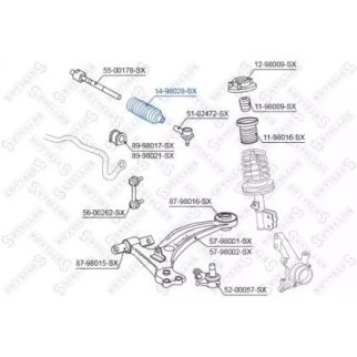 14-98028-SX_пыльник рейки рулевой! Honda Civic VIII 05> фото
