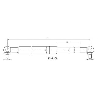 Упор газовый (амортизатор) для а/м Лада 2194 Kalina II (крышки багаж.) (GS 0110) фото 3
