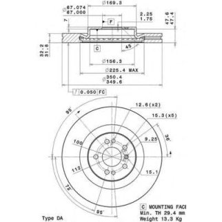 Диск тормозной brembo 09.R103.11 фото