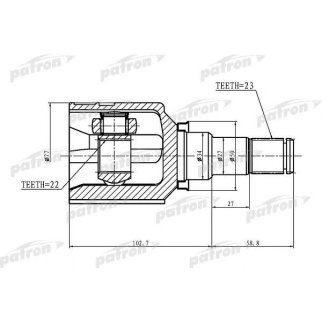 ШРУС внутренний 23x34x22 TOYOTA COROLLA 2 EL51 94-99, TOYOTA YARIS KSP90/NLP90/NSP90/SCP90/NCP90/ZSP90 05-11 фото