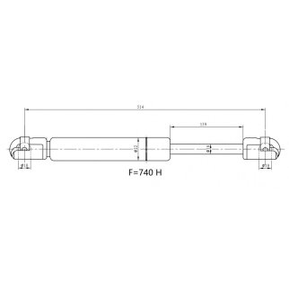 Упор газовый (амортизатор) для а/м Mitsubishi Pajero Sport (08-) (крышки багажника) (GS 1102) фото 3