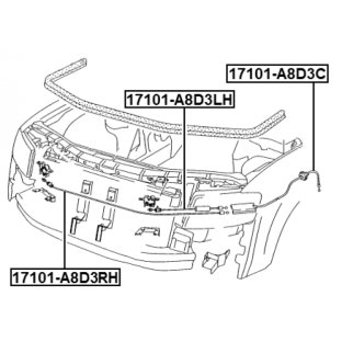 Трос привода открывания замка капота AUDI A8 2004-2010 FEBEST 17101-A8D3C фото 2 Трос привода открывания замка капота AUDI A8 2004-2010 FEBEST 17101-A8D3C фото 2