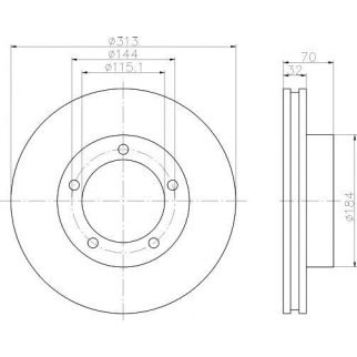 Диск тормозной передний вентилируемый TEXTAR 92108103 фото