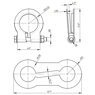 Хомут глушителя кольцевой 48мм. TRIALLI ECLP 48 фото 3