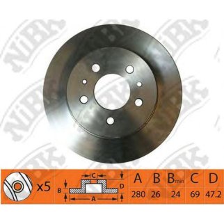 Диск тормозной передний NiBK RN1412 фото